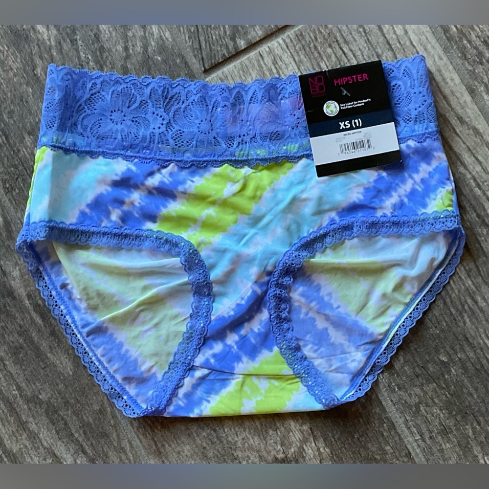 New Nobo, No Boundaries microfiber & lace hipster panties size XS Tie Dye